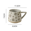 Creative Nordic Style Retro Ceramic Mug with Handle Heat-resistant Coffee Cup Christmas Elk Home Office Handmade Water Tea Cups