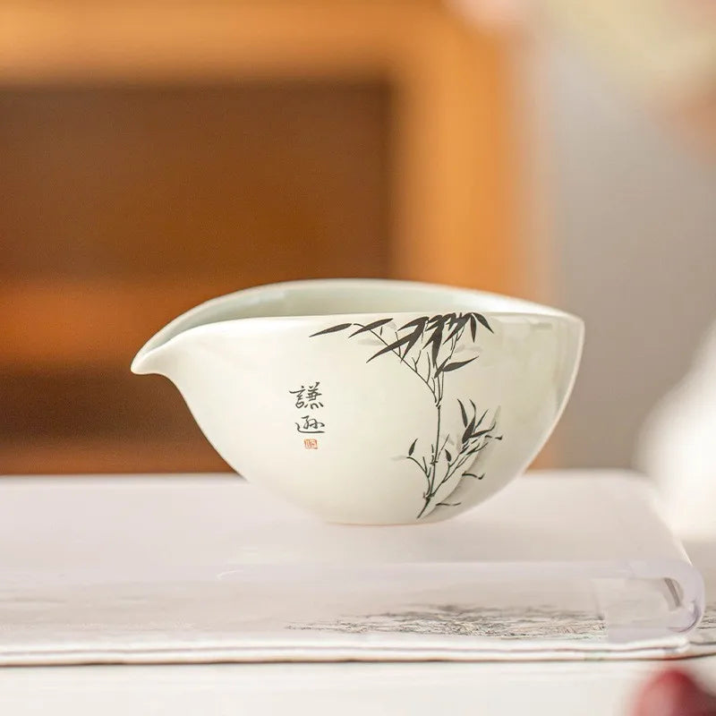 Grass and wood ash fair cup ink and wash bamboo uniform teacup ceramic tea sea tea divider tea set accessories single male cup