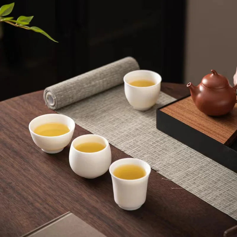 Plain Roast Mutton Fat Jade Small Teacup Dehua Kung Fu Tea Cup Teacup White Porcelain Master Cup Pure White Single Cup