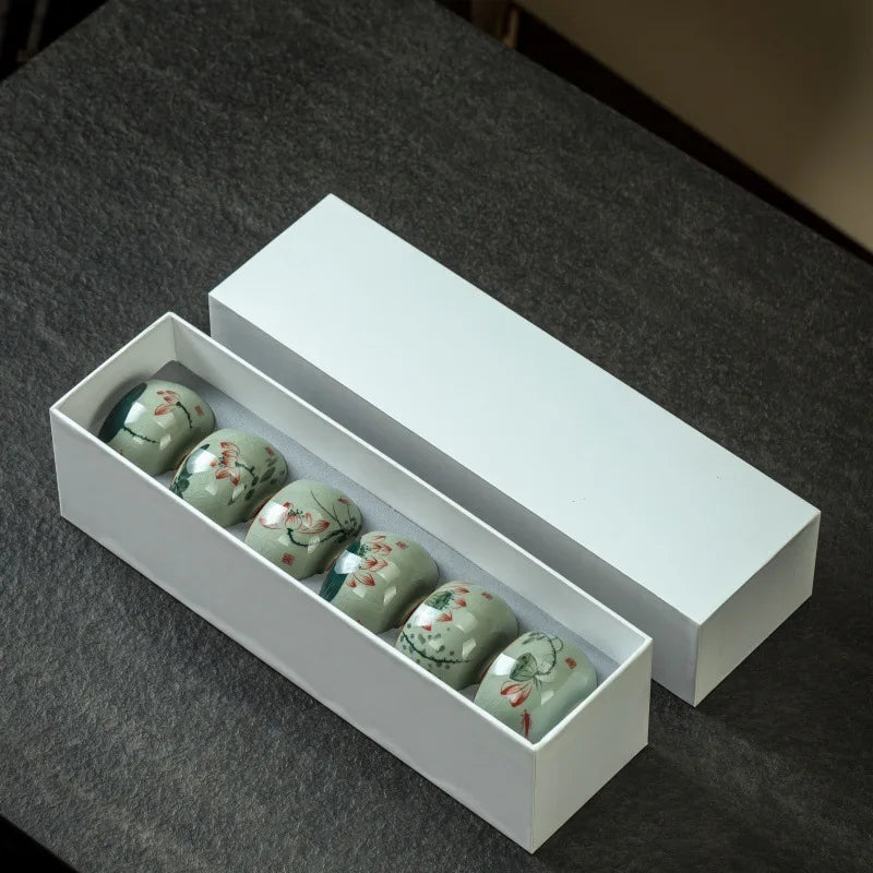 Handmade Ceramic Tea Cup, Porcelain Tea Bowl, Espresso Cups, Pottery Coffee Mug, Afternoon Teacup Mugs, Coffee Cups, 6PCs Set