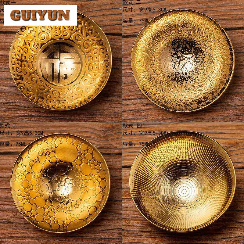 Multicolor Gilding Tea Cup Ceramic Teacup Chinese Style Retro Handmade Golden Tea Cup Vintage Tea Set Home Tea Bowl Master Cup