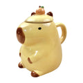 Cartoon Capybara Teacup Kids Gift Porcelain Coffee Cup for Adults 450ml with Lid Coffee Mug for Favors Holiday Desk Parties Home