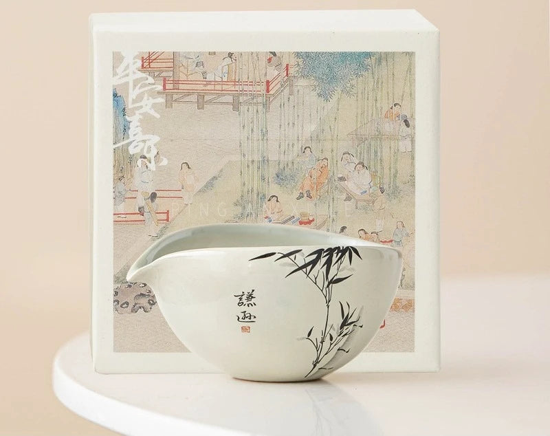 Grass and wood ash fair cup ink and wash bamboo uniform teacup ceramic tea sea tea divider tea set accessories single male cup