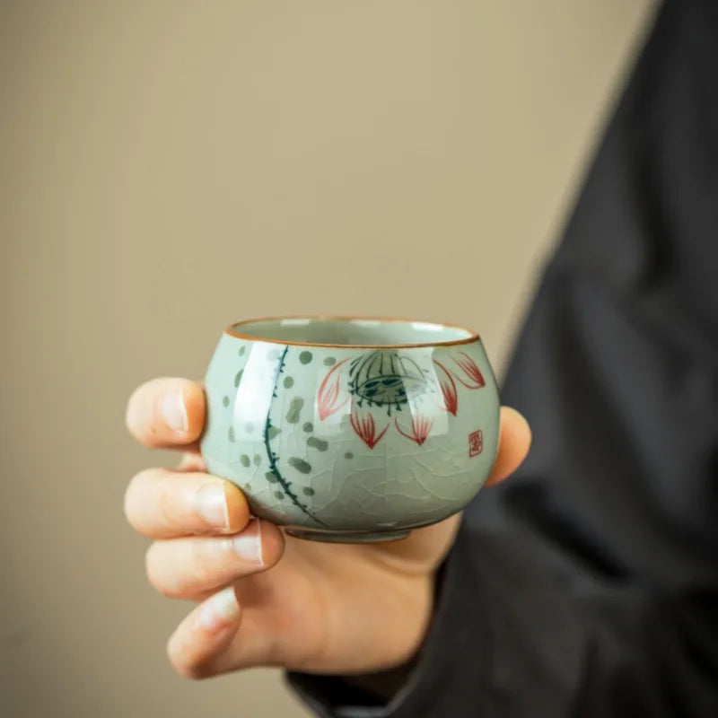 Handmade Ceramic Tea Cup, Porcelain Tea Bowl, Espresso Cups, Pottery Coffee Mug, Afternoon Teacup Mugs, Coffee Cups, 6PCs Set