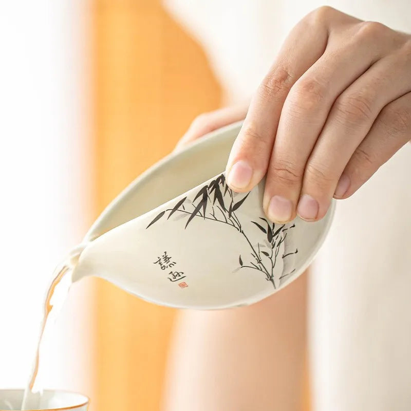 Grass and wood ash fair cup ink and wash bamboo uniform teacup ceramic tea sea tea divider tea set accessories single male cup