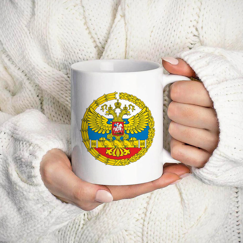 DIY Russian national emblem Enamel Cup VKS Coffee Cup 11oz Fun Ceramic Coffee Tea Cocoa Cup Handle Tea Cup Fan Drink Cup